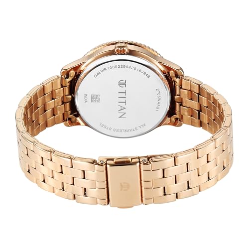 Titan Purple Sports Fashion Quartz Purple Dial Stainless Steel Strap Watch for Women
