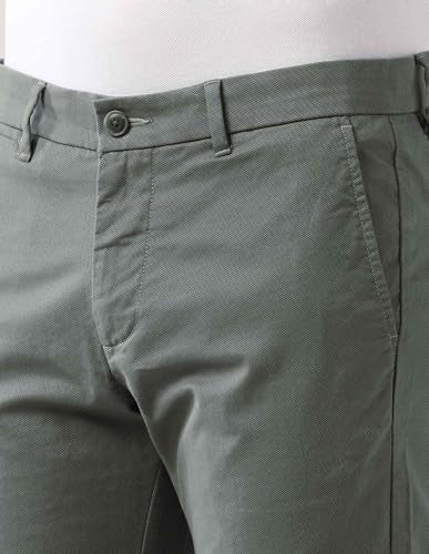 Arrow Sports Men's Twill Slim Fit Trousers Green