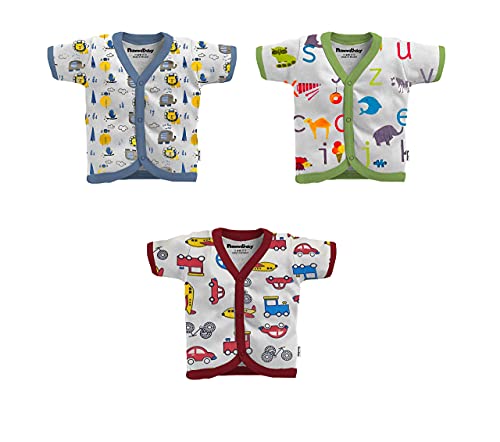 NammaBaby Baby Girl's Cotton Printed T-Shirt, Shirt And Pyjama Pack Of 3 (464646464_Pink, Car_6 Months-9 Months)