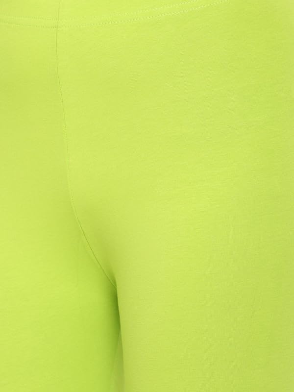 De Moza Ladies Churidar Leggings Solid Cotton Lime