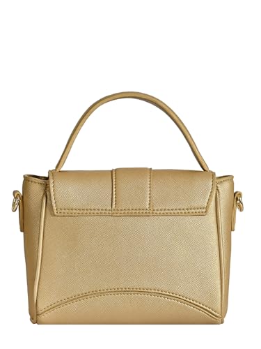 eske Anastasia Vegan Leather Satchel (Gold Saffiano)