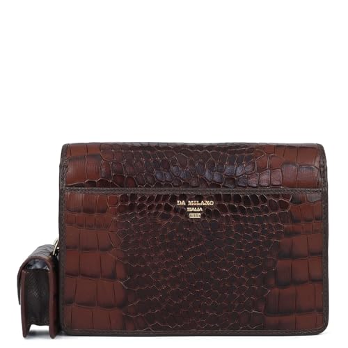 Da Milano Leather Sling Bag for Women - Brown