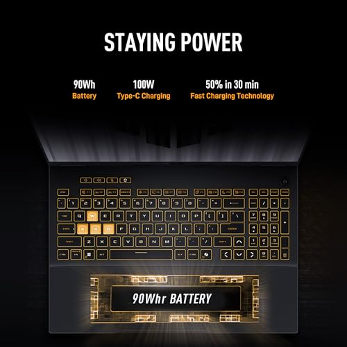 ASUS TUF F16, 14th Gen, Smartchoice,Intel Core i7 14650HX, Gaming Laptop(RTX 5060-8GB/16GB/1TB /FHD+/16"/165Hz/90WHrs/Windows 11/M365 Basic (1Year)*/Office 2024/Jaeger Gray/2.2 Kg) FX608JMR-RV049WS