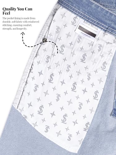 LOUIS STITCH Men’s Solid Light Blue Mid Rise Raw Wash Regular Fit Jeans (LSJNS-CF-BU04-32)