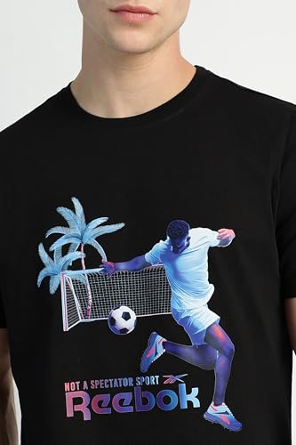 Reebok Men's Regular Fit T-Shirt (RMKCAA0943_Jet Black