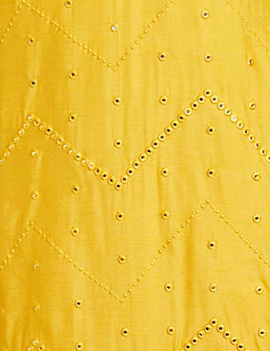 BIBA Women Embroidery Relaxed Salwar Kurta Dupatta(SKD7303_Yellow_32)