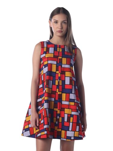 ONLY Women's Colourblocked Fit and Flare Multicolor Dress