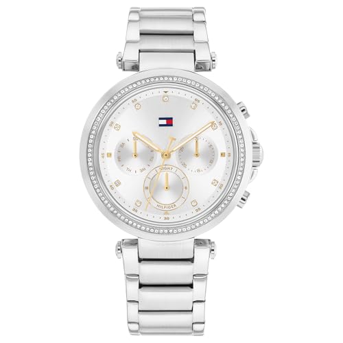 Tommy Hilfiger Multifunction Silver Dial Stainless Steel Strap Watch for Women
