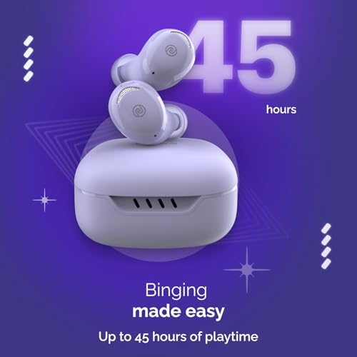 Noise Buds Trance in-Ear Truly Wireless Earbuds with 45H of Playtime, Voice Control, Low Latency(up to 40 ms), Instacharge(10 min=200 min), BT v5.3(True Purple)