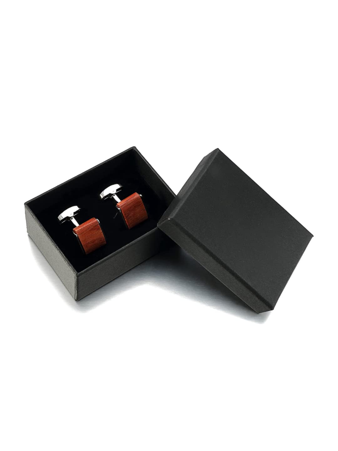 Yellow Chimes Cufflinks for Men Cuff links Stainles Steel Wooden Brown Silver Cufflinks for Men and Boy's