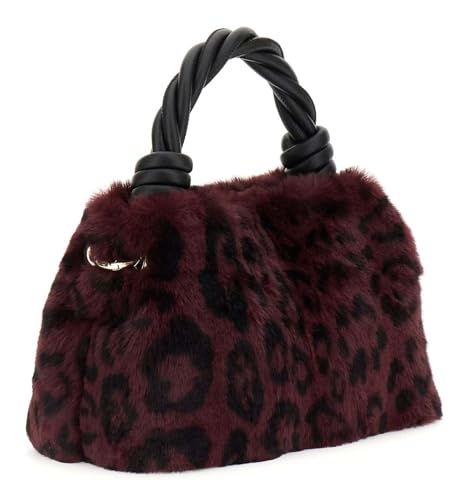 GUESS Wine Animal Print Shaida Top Handle Crossbody Bag