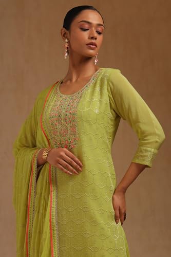 Soch Women's Organza Salwar Suit Set (SMUA5CD2086_Light Green