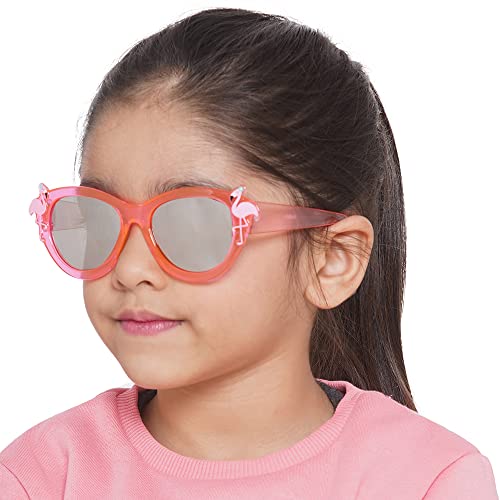 Carlton London Girl's Grey Lens & Pink Cateye Sunglasses