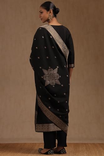 Soch Women's Organza Salwar Suit Set (OWA5CD22378_Black