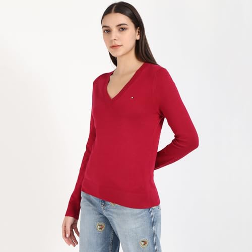 Tommy Hilfiger Womens Red Color Sweater (XS)