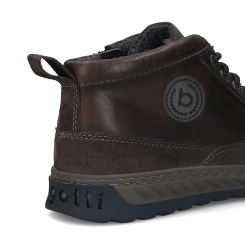 bugatti Exeter Dark Grey Premium Leather Comfort Hightop Sneakers
