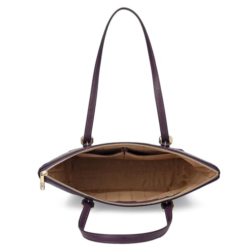 Da Milano Leather Purple Tote Bag for Women (0388OL)