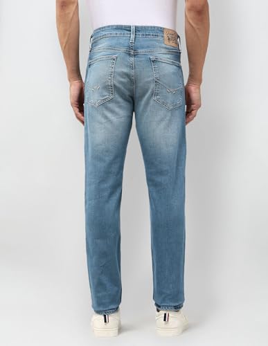 U.S. Polo Assn. Denim Co. Men's Brandon Slim Tapered Fit Blue Jeans (UDJEN1822_Med Blue_36)