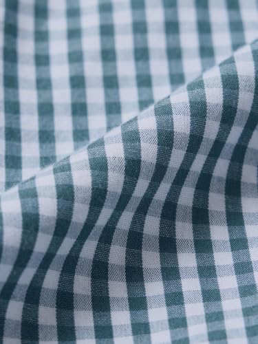 The Souled Store Minions: Bunny Women and Girls Full Sleeves Spread Collar Light Blue and Green Checks Cotton Slim Fit Cropped Lightweight Summer Ready Casual Shirt