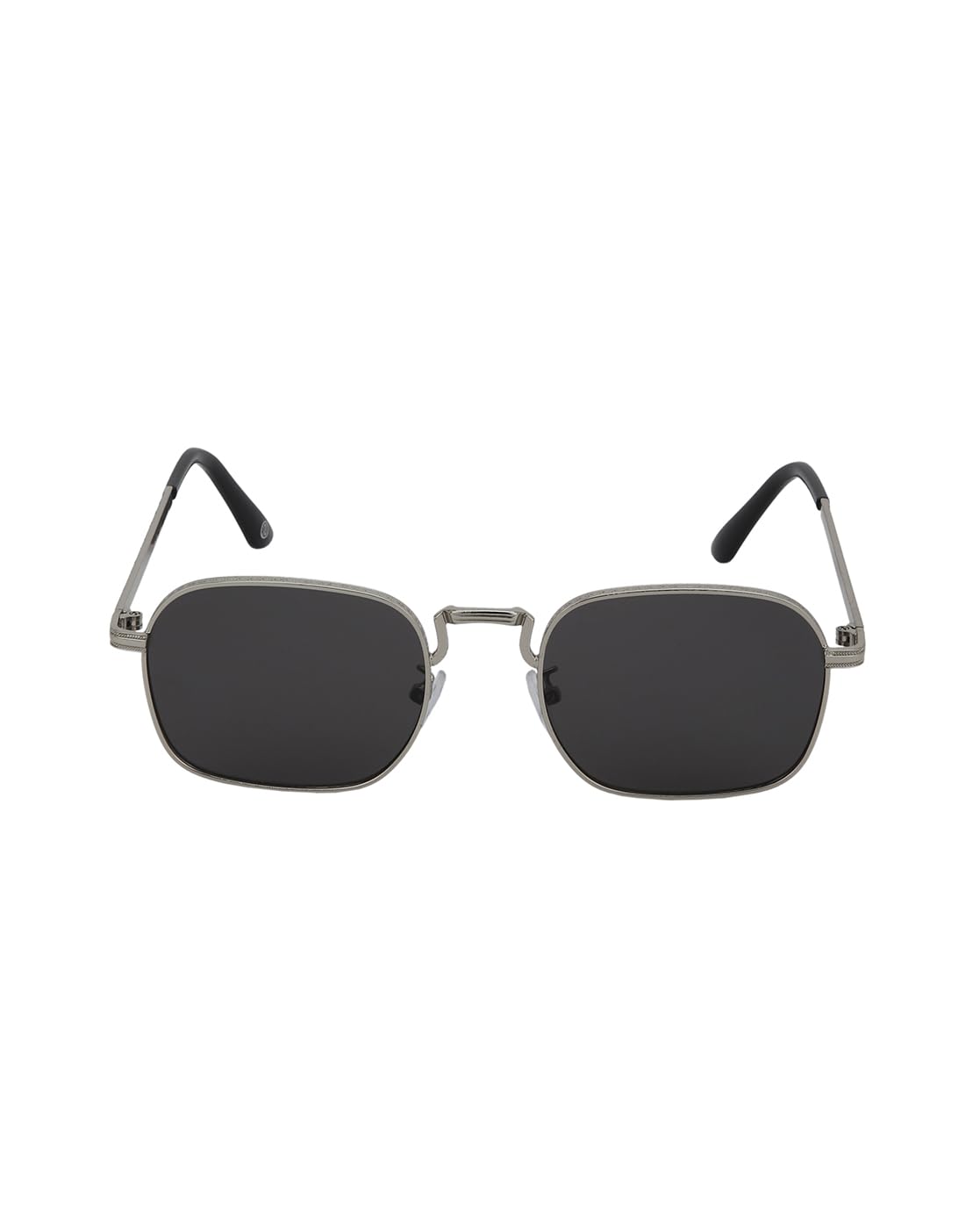 Carlton London Silver with Black Toned UV Protected Lens Rectangle Sunglass for unisex