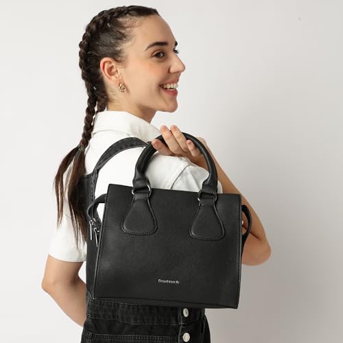Fastrack Structured Satchel | Faux-Leather Women's Handbags | Satchel for Casual Carry