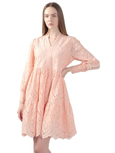 VERO MODA Women's Fit and Flare Pink Dress