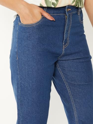 Max Women Solid Slim Straight Jeans (Blue_34)
