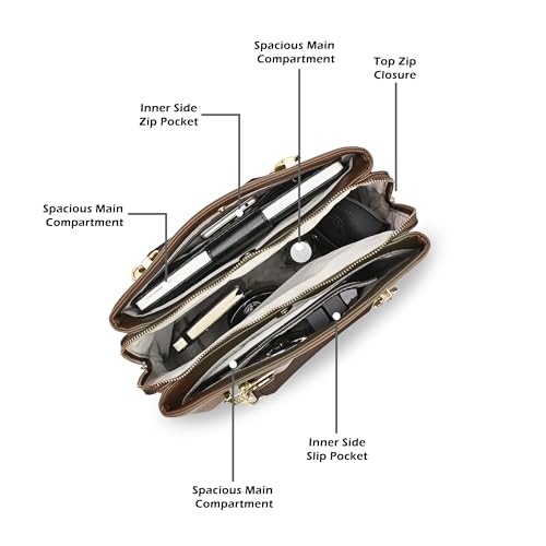 Lavie Luxe Women's Duo Ashley Satchel Bag | Satchel Handbag For Work | Ladies Purse | Stylish Shoulder Bag | Gift For Women