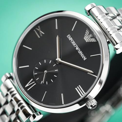 Emporio Armani Stainless Steel Analog Black Dial Men Watch-Ar1676, Black Band