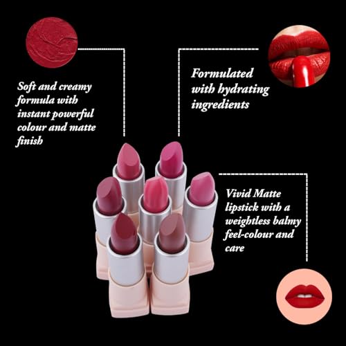 FASHION COLOUR Velvet Texture Vivid Matte Lipstick | Long-Lasting and Highly Pigmented Finish | Long Lasting, Hydrating & Lightweight Lipstick | Creamy | (Gentle Mauve, 3.8gm)