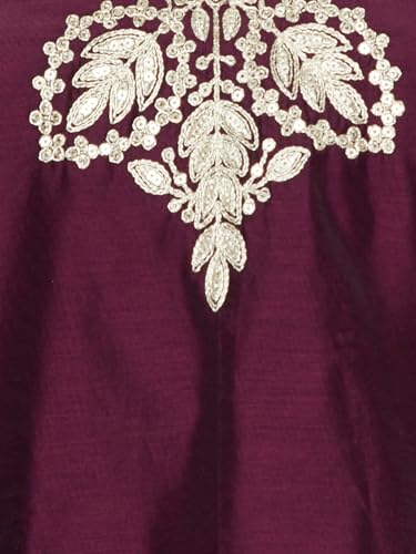 Max Women Embroidered Straight Kurta Set (Purple_XXL)