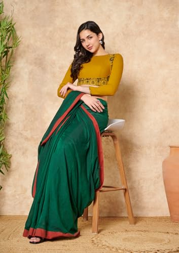 Yellow Ajrakh Pure Cotton Round Neck Readymade Blouse