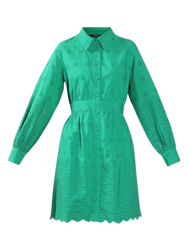 VERO MODA Women's Green Fit and Flare Dress