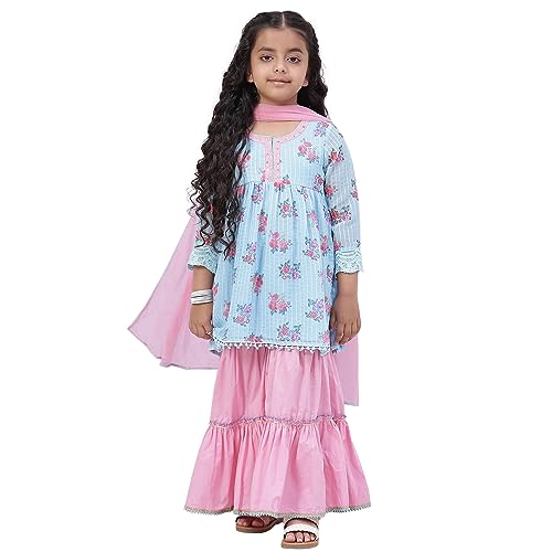BIBA GIRL PRINTED RELAXED KID(KW4760_BLUE_11)