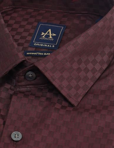 Arrow Men's Slim Fit Shirt (ARAISH0016_Red