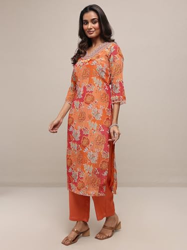 Libas Art Printed Silk blend Straight-fit Kurta Set for Women (51200AM)