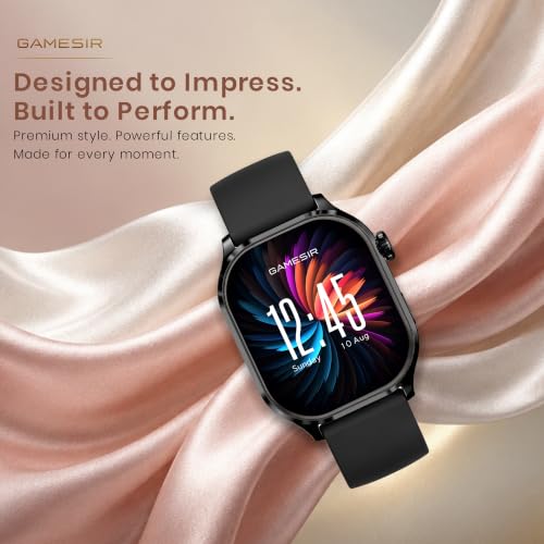 GameSir Sports Edge Smart Watch for Men & Women, 1.88" Full Touch Display, Bluetooth Calling, Fitness Tracking, Message Notifications, Android & iOS Compaatible - (Black)