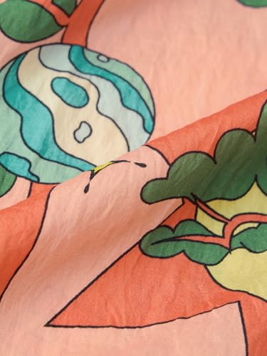 The Souled Store Textured Dress: Astral Bloom Women and Girls Long Sleeves V-Neck Graphic Printed Viscose Nylon Blend Relaxed Fit Lightweight Casual Tiered Smock Dress