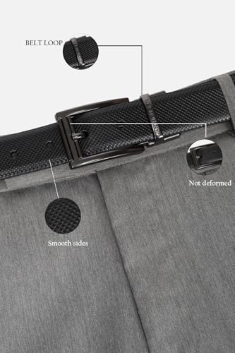 Men Black Textured Formal Belt