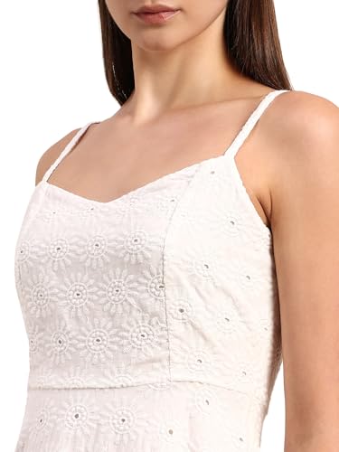 VERO MODA Women's Fit and Flare White Dress