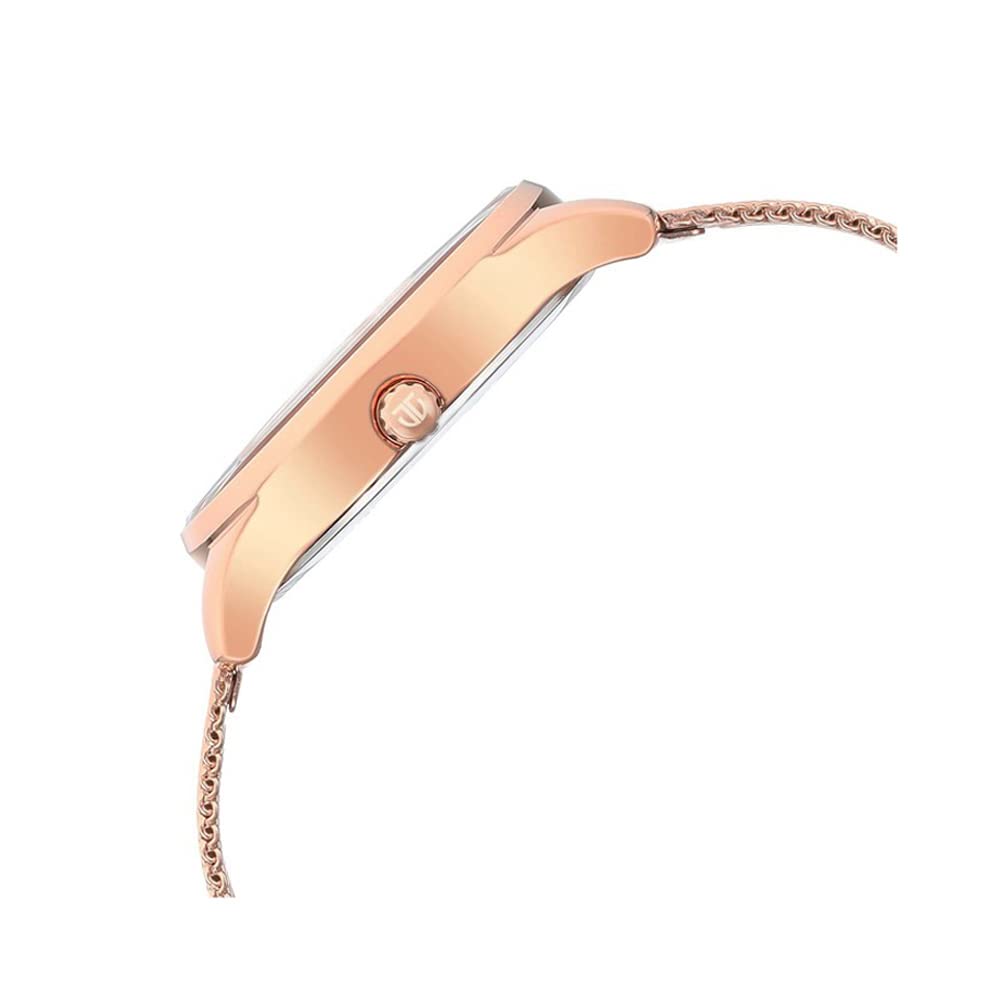 Titan Workwear Neo Workdays Quartz Multifunction Silver Dial Rose Gold Stainless Steel Strap Watch for Women - NT2670WM07