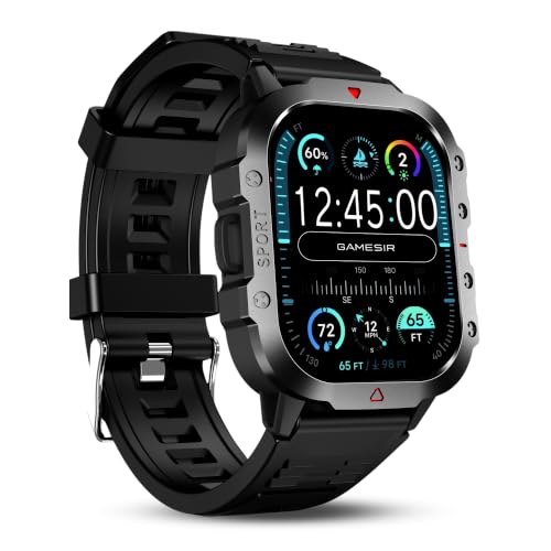 GameSir Forge 1 Smart Watch for Men & Women, 2.19" Full Touch Display, Bluetooth Calling, Fitness Tracking, Message Notifications, Android & iOS Compaatible - (Black)