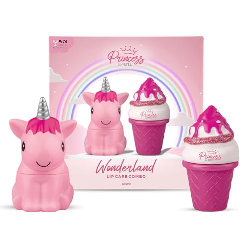 RENEE Princess Wonderland Lip Care Combo Kit - Pre-Teen Girls, Contains Snowball Lip Balm 3G & Icecream Lip Gloss 8Ml, Nourishing And Moisturizing Effect - No Parabens,Cruelty-Free & Vegan