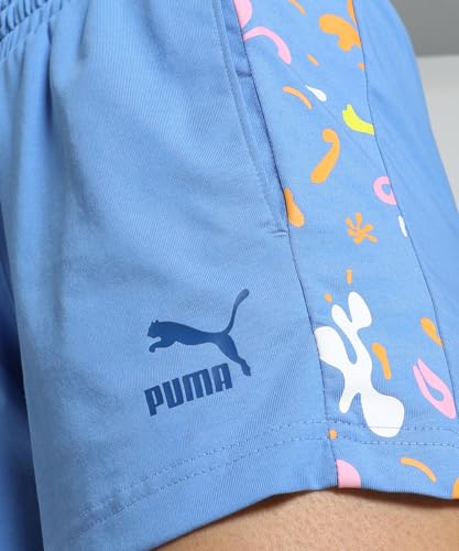 PUMA Women, Classics Graphic T7 Shorts, Blue Skies, XL, (68383118)