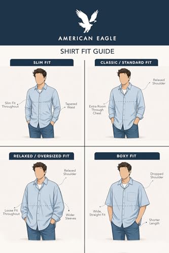 American Eagle Men White Everyday Poplin Button-Up Shirt
