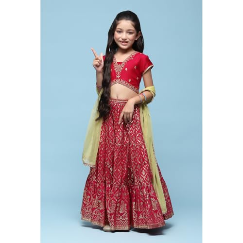 BIBA GIRL PRINTED SHORT_KURTA KID(KW5610_FUSCHIA PINK_13)