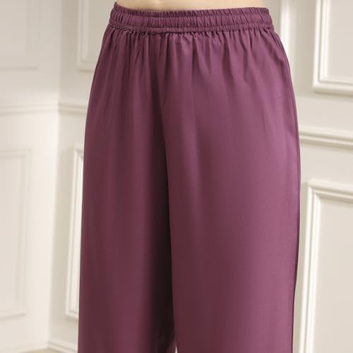 Biba Women's Blended Kurta Set (SKDASRTFES30458AW25OLDRS_Old Rose