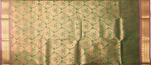 SREE KUMARAN Women's Kanchipuram Kubera Brocade Silk Pure Pattu Sarees With Blouse (VSK433-3)