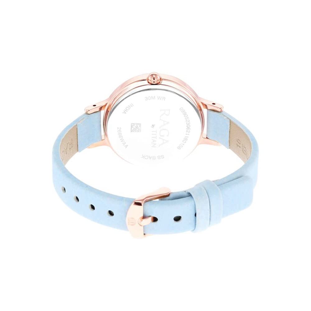 Titan Women Brass Analog White Dial Watch-Np2666Wl02/Np2666Wl02, Band Color-Blue