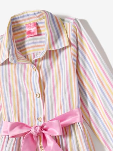 nauti nati Cotton Nautinati Girls' Round Neck Striped Casual Dress Knee-Length NN321-528_Multicolor